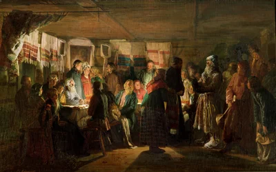 Het bezoek van een tovenaar aan een boerenbruiloft, 1875